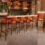 Modern Orange Upholstered Bar Stools with Black Metal Frame Manufacturers, Suppliers in Delhi