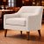 Minimalist Cream Fabric Lounge Chair with Tapered Wooden Legs Manufacturers, Suppliers in Delhi
