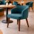 Stylish Teal Curved Back Dining Chair with Wooden Legs Manufacturers, Suppliers in Delhi