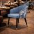 Modern Blue Upholstered Dining Armchair with Gold-Tipped Legs Manufacturers, Suppliers in Delhi