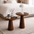 Minimal Round Wooden Coffee Table Set with Dual Pedestal Bases Manufacturers, Suppliers in Delhi