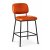 Modern Orange Upholstered Bar Stools with Black Metal Frame Manufacturers, Suppliers in Delhi