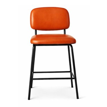 Modern Orange Upholstered Bar Stools with Black Metal Frame Manufacturers, Suppliers in Delhi