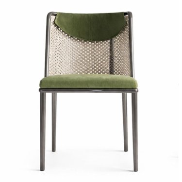 Stylish Dining Chair in Olive Green Fabric with Sleek Mesh Backrest Manufacturers, Suppliers in Delhi
