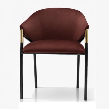 Designer Burgundy Upholstered Dining Chair with Slim Black Legs Manufacturers, Suppliers in Delhi