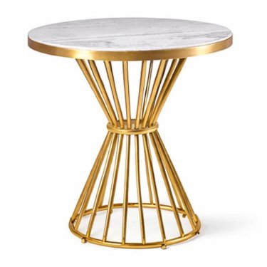 Round Marble Top PVD Gold Table with Hourglass Wire Base Manufacturers, Suppliers in Delhi