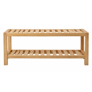 Minimal Solid Wood Luggage Rack with Slatted Lower Shoe Shelf Manufacturers, Suppliers in Delhi