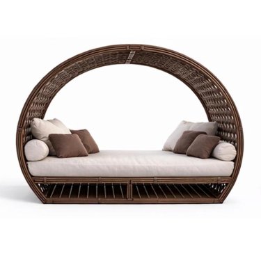 Luxury Round Woven Day Bed with Half Dome Canopy Frame Manufacturers, Suppliers in Delhi