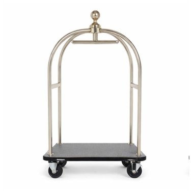 Chrome Bellhop Luggage Trolley with Black Base Platform Manufacturers, Suppliers in Delhi