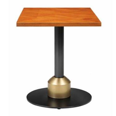 Square Wooden Top Mild Steel Table with Gold Bottom Base Manufacturers, Suppliers in Delhi