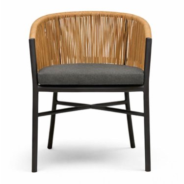 Modern Dual-Color Rope Dining Chair with Sturdy Black Frame Manufacturers, Suppliers in Delhi