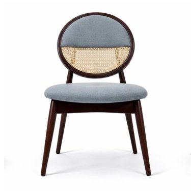 Cane Back Dining Chair with Blue Cushioned Seat and Solid Wood Frame Manufacturers, Suppliers in Delhi