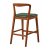 Modern Wooden Bar Stool with Green Seat and Brass Footrest Manufacturers, Suppliers in Delhi