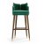 Contemporary Wooden Bar Stool with Green Upholstery and Gold Base Manufacturers, Suppliers in Delhi