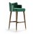 Contemporary Wooden Bar Stool with Green Upholstery and Gold Base Manufacturers, Suppliers in Delhi