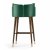 Contemporary Wooden Bar Stool with Green Upholstery and Gold Base Manufacturers, Suppliers in Delhi