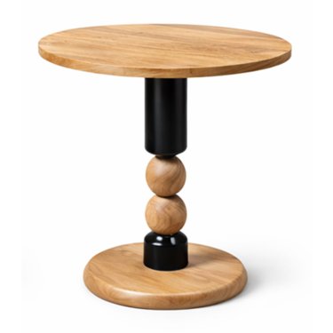 Round Wooden Table with Dual Tone Turned Base for Bistro Seating Manufacturers, Suppliers in Delhi
