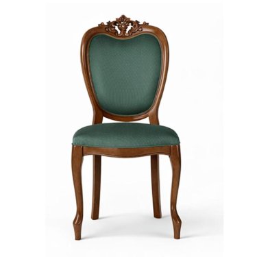 Oval Back Carved Dining Chair with Green Upholstered Seat Manufacturers, Suppliers in Delhi
