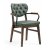 Classic Wooden Restaurant Armchair with Green Upholstered Seat and Back Manufacturers, Suppliers in Delhi
