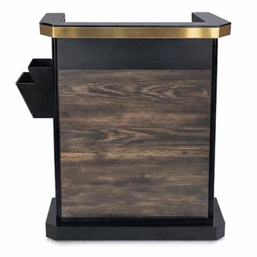 Modern Wooden Podium with Storage Shelf and Black Accent Top Manufacturers, Suppliers in Delhi