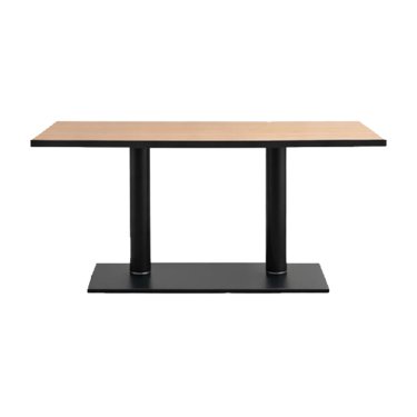 Large Rectangular Oak Cafe Table with Wide Black Double Base Manufacturers, Suppliers in Delhi