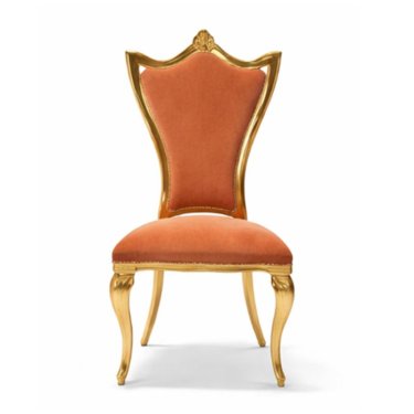 Royal High Back PVD Banquet Chair with Orange Velvet Upholstery Manufacturers, Suppliers in Delhi
