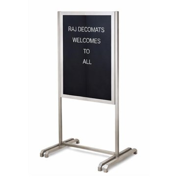 White Metal Mobile Welcome Sign Stand with Wheels Manufacturers, Suppliers in Delhi