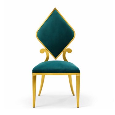 Diamond Back Green Velvet PVD Banquet Chair with Gold Frame Manufacturers, Suppliers in Delhi