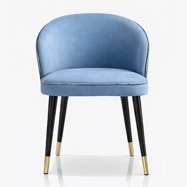 Modern Blue Upholstered Dining Armchair with Gold-Tipped Legs Manufacturers, Suppliers in Delhi