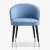 Modern Blue Upholstered Dining Armchair with Gold-Tipped Legs Manufacturers, Suppliers in Delhi