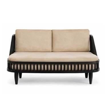 Beige Upholstered Restaurant Booth Seating with Cane Backrest Manufacturers, Suppliers in Delhi