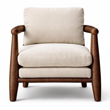 Mid-Century Wooden Lounge Chair with Ivory Cushioned Seat Manufacturers, Suppliers in Delhi