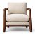 Mid-Century Wooden Lounge Chair with Ivory Cushioned Seat Manufacturers, Suppliers in Delhi