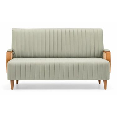 Retro Ribbed-Back Restaurant Booth with Cane-Inlay Armrests Manufacturers, Suppliers in Delhi