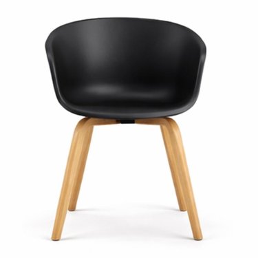 Modern Curved Back Plastic Armchair with Beech Wood Base Manufacturers, Suppliers in Delhi