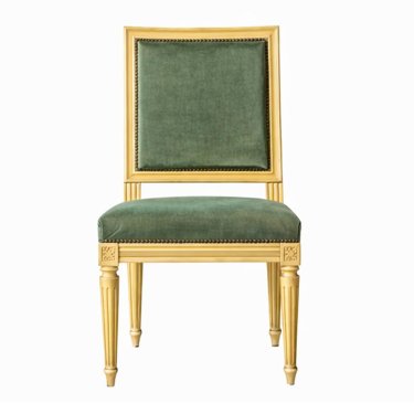 Luxury Fine Dining Chair Olive Green Upholstery with Antique Cream Manufacturers, Suppliers in Delhi