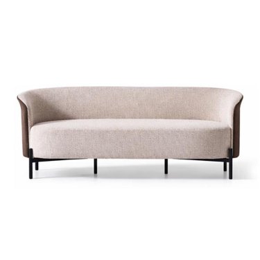 Modern Curved-Back Cream Sofa with Minimalist Black Steel Legs Manufacturers, Suppliers in Delhi