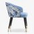 Modern Blue Upholstered Dining Armchair with Gold-Tipped Legs Manufacturers, Suppliers in Delhi
