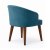Stylish Teal Curved Back Dining Chair with Wooden Legs Manufacturers, Suppliers in Delhi