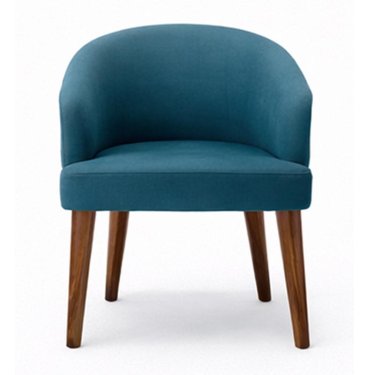 Stylish Teal Curved Back Dining Chair with Wooden Legs Manufacturers, Suppliers in Delhi