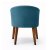Stylish Teal Curved Back Dining Chair with Wooden Legs Manufacturers, Suppliers in Delhi