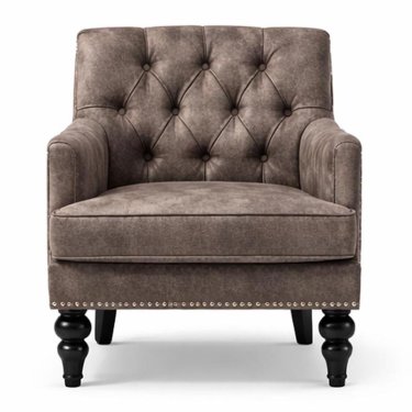 Elegant Button Tufted Velvet Armchair in Warm Taupe Finish Manufacturers, Suppliers in Delhi