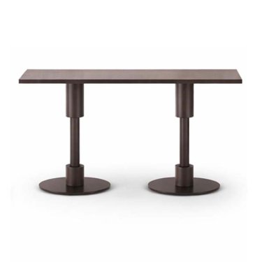 Modern Grey Rectangular Cafe Table with Dual Pillar Legs Manufacturers, Suppliers in Delhi