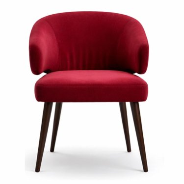 Luxury Red Velvet Dining Armchair with Curved Back Design Manufacturers, Suppliers in Delhi
