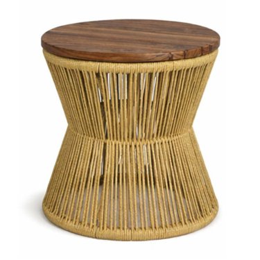 Hourglass Shape Handwoven Rope Side Table with Wooden Top Manufacturers, Suppliers in Delhi