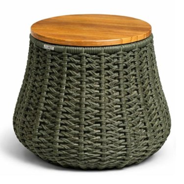 Compact Wicker Rope Side Table with Solid Wood Top Manufacturers, Suppliers in Delhi